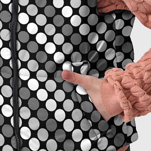 Детский жилет Белый серый горох на черном ретро / 3D-Черный – фото 5