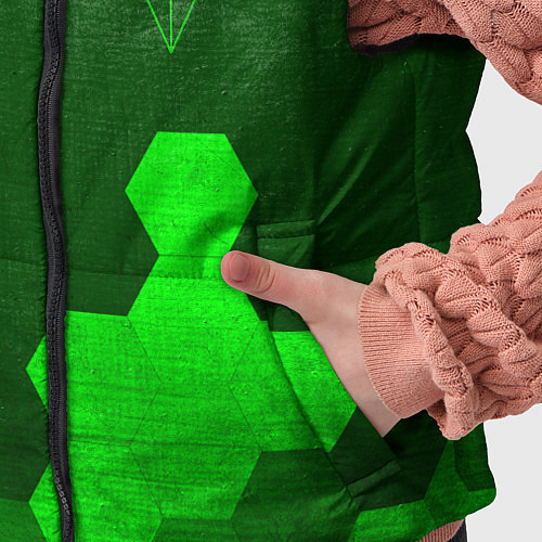 Детский жилет No Mans Sky - green gradient вертикально / 3D-Черный – фото 5