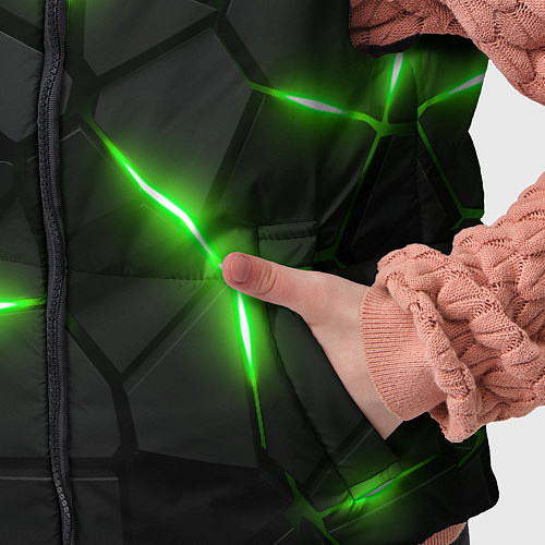 Детский жилет Зеленая неоновая броня / 3D-Черный – фото 5