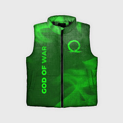 Детский жилет God of War - green gradient вертикально, цвет: 3D-черный