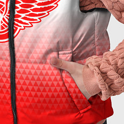 Детский жилет Детройт Ред Уингз - красно белый градиент, цвет: 3D-светло-серый — фото 2