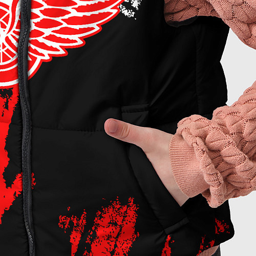 Детский жилет Детройт Ред Уингз - брызги краска на черном фоне / 3D-Черный – фото 5