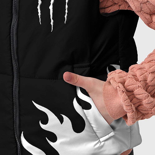 Детский жилет Monster energy белый огонь / 3D-Черный – фото 5