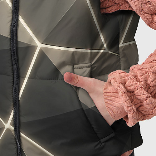 Детский жилет Серая объемная текстура с гранями / 3D-Черный – фото 5