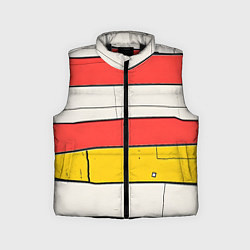 Детский жилет Красные полоски, цвет: 3D-черный