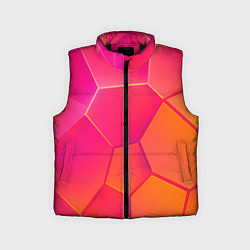 Детский жилет Розово-оранжевые плиты, цвет: 3D-черный