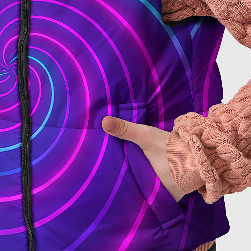 Детский жилет Сине-фиолетовая спираль / 3D-Черный – фото 5