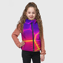Детский жилет Синие плиты с фиолетовым свечением, цвет: 3D-черный — фото 2