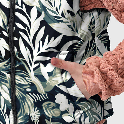 Детский жилет Чёрно-белый стилизованный цветочный / 3D-Черный – фото 5