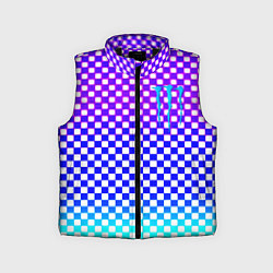 Детский жилет Monster шахматная клетка градиент, цвет: 3D-черный