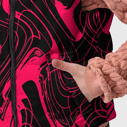 Детский жилет Чёрно-розовый абстрактные линии / 3D-Черный – фото 5