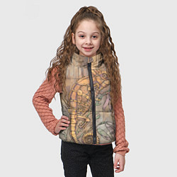 Детский жилет Стимпанк механический киберхамелеон, цвет: 3D-черный — фото 2