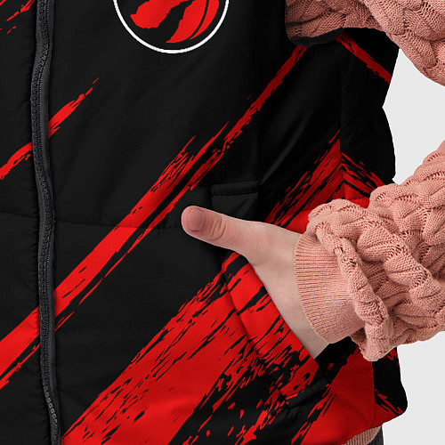 Детский жилет Торонто Рэпторс - красные потертости / 3D-Черный – фото 5