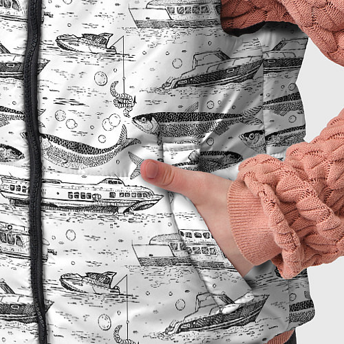 Детский жилет Корюшка и водный транспорт / 3D-Черный – фото 5