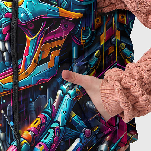 Детский жилет Cyber skull - pattern / 3D-Черный – фото 5