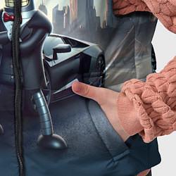 Детский жилет Крутой Бендер рядом с Ламборджини, цвет: 3D-черный — фото 2