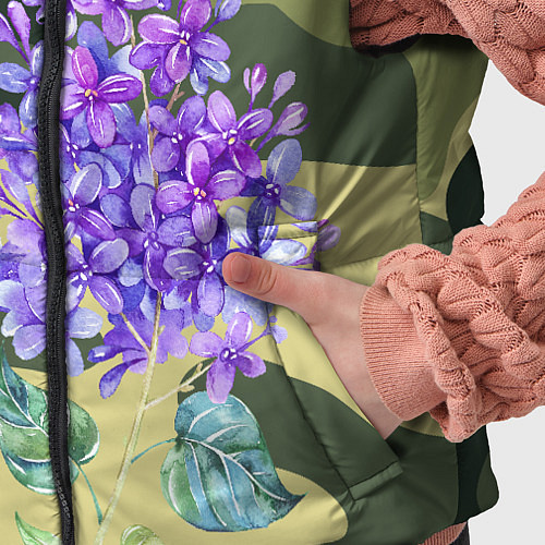 Детский жилет Камуфляж с сиренью / 3D-Черный – фото 5