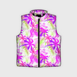 Детский жилет Palm tree pink, цвет: 3D-черный