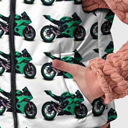 Детский жилет Motorcycle turquoise, цвет: 3D-черный — фото 2