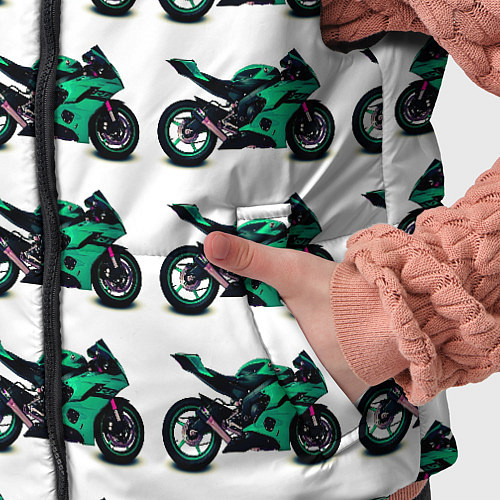 Детский жилет Motorcycle turquoise / 3D-Черный – фото 5