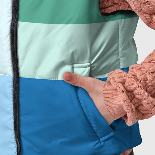 Детский жилет Мятное небо колор-блок / 3D-Черный – фото 5