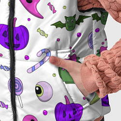 Детский жилет Halloween purple pumpkin pattern, цвет: 3D-черный — фото 2