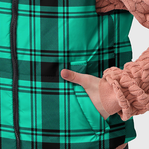Детский жилет Checkered turquoise / 3D-Черный – фото 5