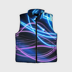 Детский жилет Неоновая абстракция на темном