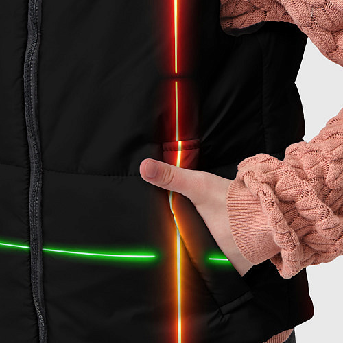Детский жилет Color black green orange lines / 3D-Черный – фото 5