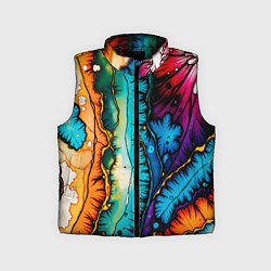 Детский жилет Разноцветный узор, цвет: 3D-черный