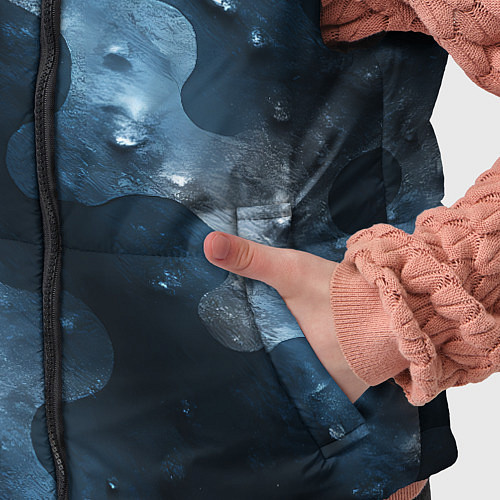 Детский жилет Синий камуфляж с каплями / 3D-Черный – фото 5