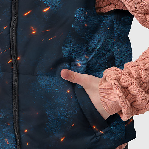 Детский жилет Синий камуфляж с искрами / 3D-Черный – фото 5