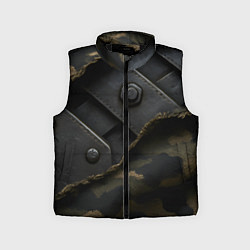 Детский жилет Порванная камуфляжная ткань с металлом
