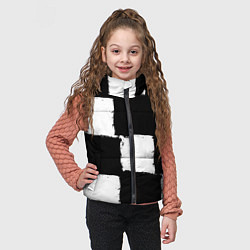 Детский жилет Черные квадраты в виде шахматной доски, цвет: 3D-черный — фото 2