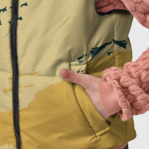 Детский жилет Желто-зеленые абстрактные полосы / 3D-Черный – фото 5