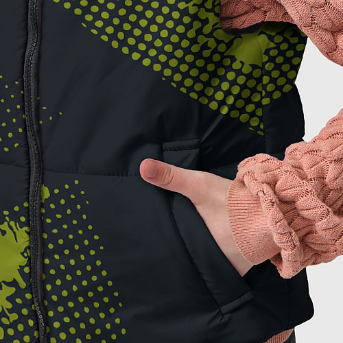Детский жилет Абстрактная текстура в зеленом / 3D-Черный – фото 5