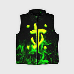 Детский жилет Doom кислотное лого огненный, цвет: 3D-черный