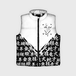 Детский жилет Doom японские символы, цвет: 3D-черный