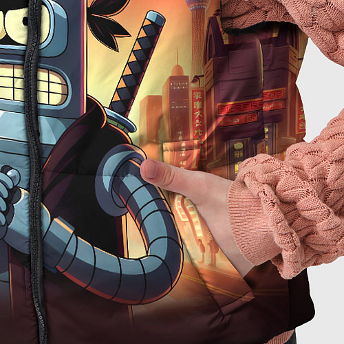 Детский жилет Крутой ниндзя Бендер в ночном городе / 3D-Черный – фото 5