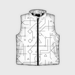 Детский жилет Техно-Геометрия на белое, цвет: 3D-черный