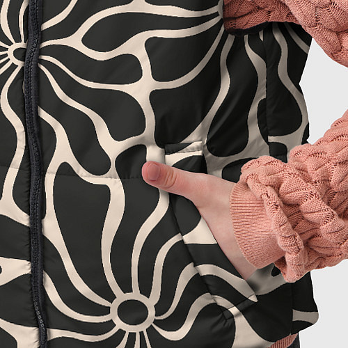Детский жилет Цветы black pattern / 3D-Черный – фото 5