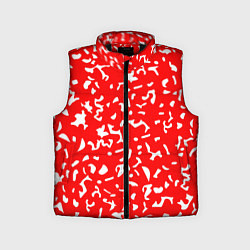 Детский жилет Красный яркий камуфляж, цвет: 3D-черный