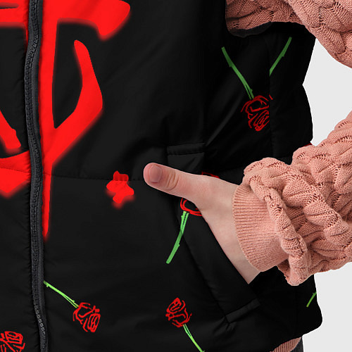 Детский жилет Doom rose pattern / 3D-Черный – фото 5