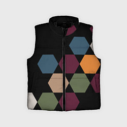 Детский жилет Honeycombs autumn colors, цвет: 3D-черный