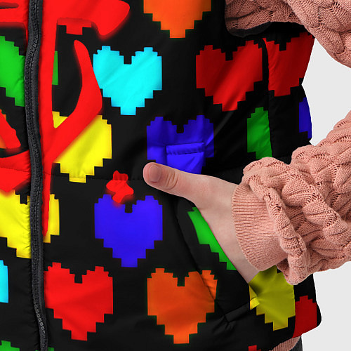 Детский жилет Doom love pixel pattern / 3D-Черный – фото 5