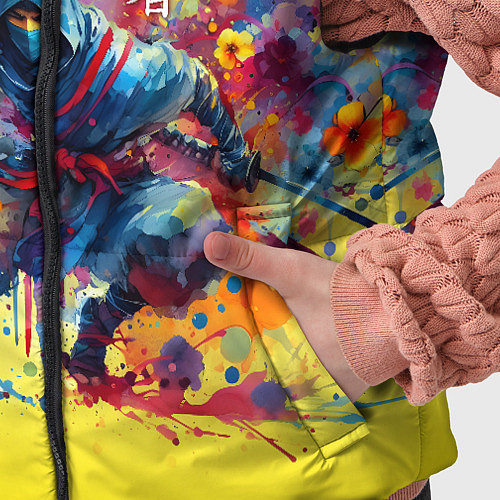 Детский жилет Japanese cool ninja - watercolor fantasy / 3D-Черный – фото 5