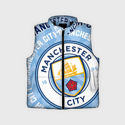 Детский жилет Манчестер Сити надписи и логотип, цвет: 3D-черный