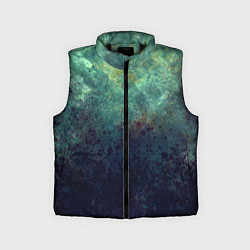 Детский жилет Абстракция - dark purple splashes on emerald color, цвет: 3D-черный