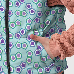 Детский жилет Пятиугольные детальки мозаики на голубом, цвет: 3D-черный — фото 2