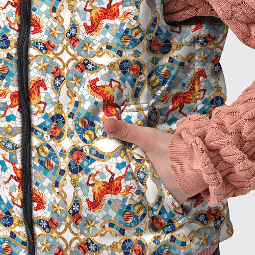 Детский жилет Орнамент с лошадью - символом Нового 2026 года / 3D-Черный – фото 5